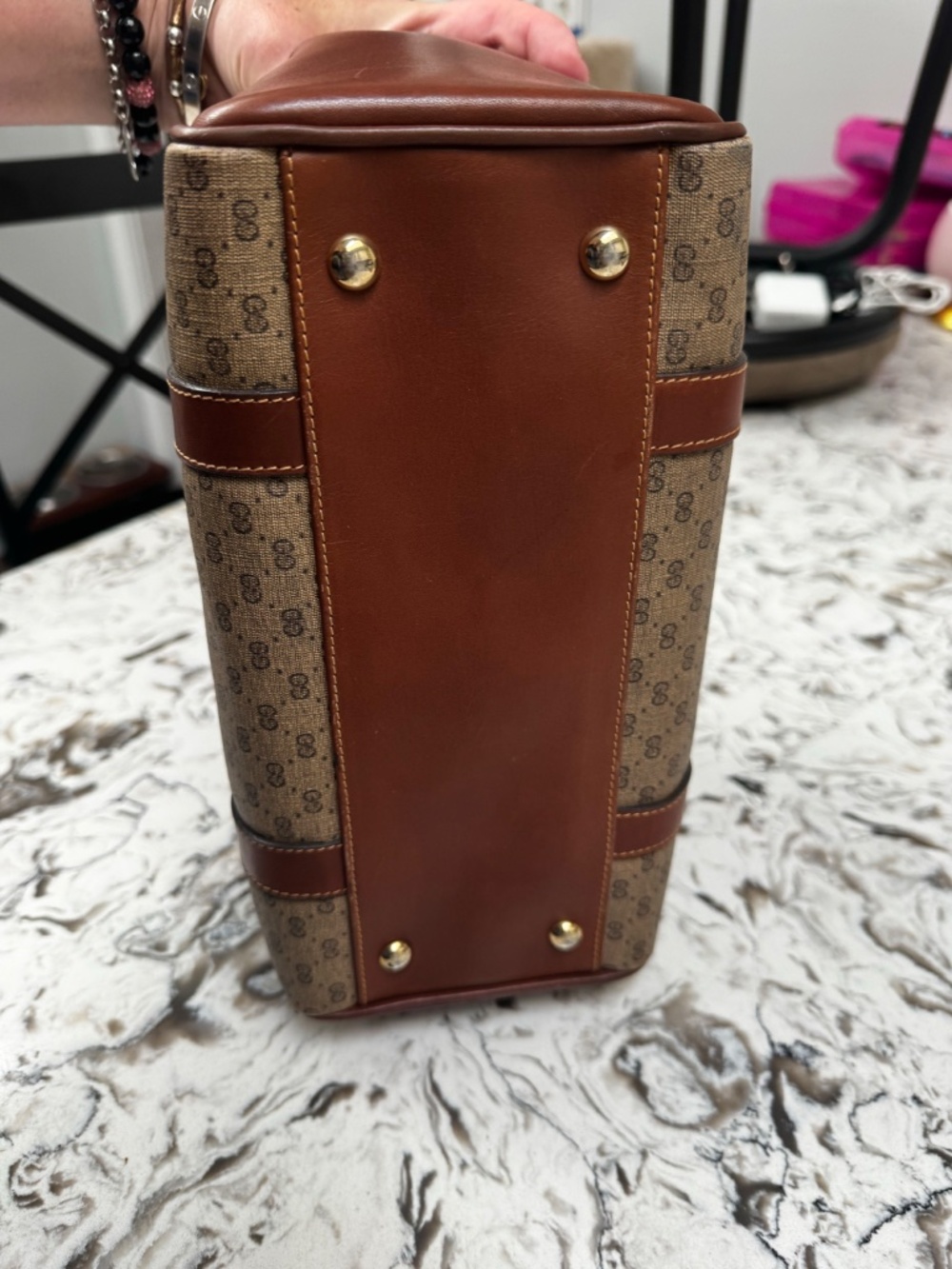 Price drop !!!!Vintage Gucci Micro GG Supreme canvas Boston bag - Picture 6 of 9